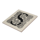Letter S Celtic Knot Monogram Tegeltje (Zijkant)