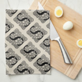 Letter S  Celtic Knot Monogram Theedoek (Quarter Fold)