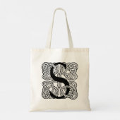 Letter S  Celtic Knot Monogram Tote Bag (Achterkant)