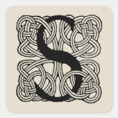 Letter S  Celtic Knot Monogram Vierkante Sticker (Voorkant)