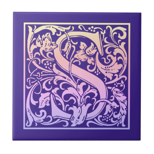 Letter S Colorful  First Letter Gradient Tegeltje (Voorkant)