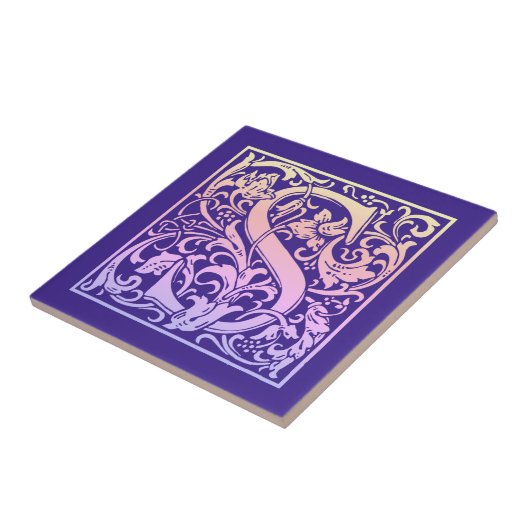 Letter S Colorful First Letter Gradient Tegeltje (Zijkant)