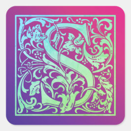 Letter S Colorful First Letter Gradient Vierkante Sticker
