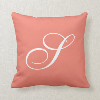 Letter S Coral Monogram Pillow Kussen