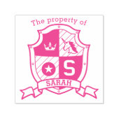 Letter S crest aangepaste naam eenhoorn kinder bib Zelfinktende Stempel (Design)