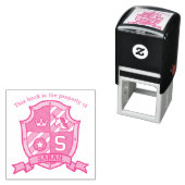 Letter S eenhoorn kuif met de naam kinder biblioth Zelfinktende Stempel (In situ)