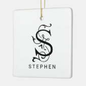 Letter S Elegant Monogram Kerst Ornament (Links)