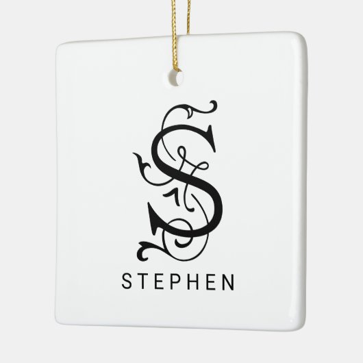 Letter S Elegant Monogram Kerst Ornament (Links)