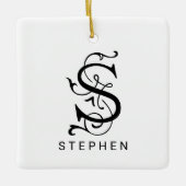 Letter S Elegant Monogram Kerst Ornament (Voorkant)