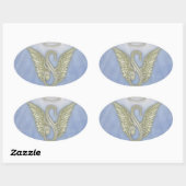 Letter S Engel Monogram Ovale Sticker (Vel)