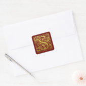 Letter S First Letter Faux Gold Red Vierkante Sticker (Envelop)