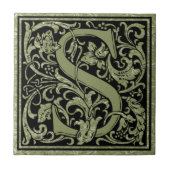 Letter S First Letter Monogram Tegeltje (Voorkant)