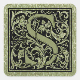 Letter S First Letter Monogram Vierkante Sticker