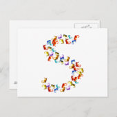 Letter S gemaakt van kleurrijke zeepaardgraphics Briefkaart (Voorkant / Achterkant)