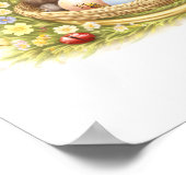 Letter S Gold Spring Nature Monogram Hedgehog Kids Poster (Hoek)