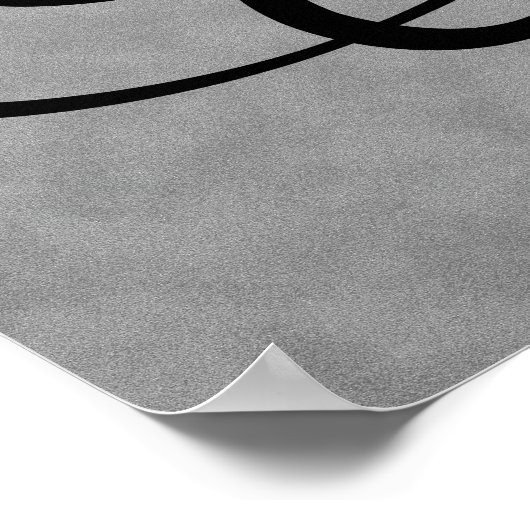 Letter S, Gothic Monogram Black Poster (Hoek)