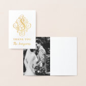 Letter S Initiaal Elegant Flourish Monogram Name Folie Kaarten (Display)