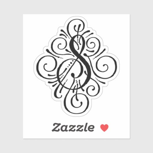 Letter S Initiaal Elegant Flourish Monogram Sticker (Vel)