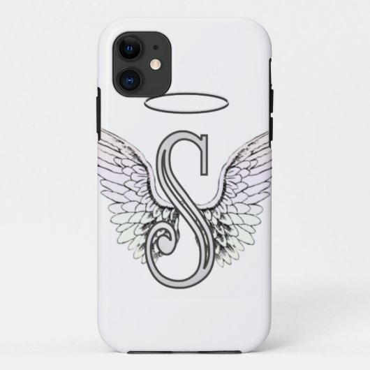 Letter S Initiaal Monogram met Angel Wings & Halo Case-Mate iPhone Case (Achterkant)