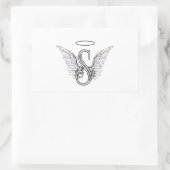 Letter S Initiaal Monogram met Angel Wings & Halo Rechthoekige Sticker (Tas)