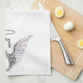 Letter S Initiaal Monogram met Angel Wings & Halo Theedoek (Quarter Fold)