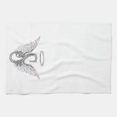 Letter S Initiaal Monogram met Angel Wings & Halo Theedoek (Horizontaal)