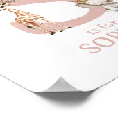 Letter S Initiaal Oerwoud Safari Baby Room Wall Poster (Hoek)