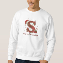 Letter S Kerst Monogram Ontwerp Trui