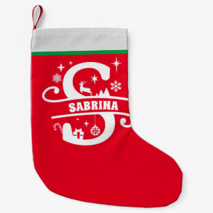 Letter S Kerstmonogram Initiaal Naam Rood Wit Kleine Kerstsok