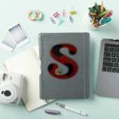 Letter S lieveheersbeestje Print met lieveheersbee Sticker (iPad Cover)