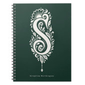 Letter S Linocut Botanische Monogram Notitieboek (Voorkant)