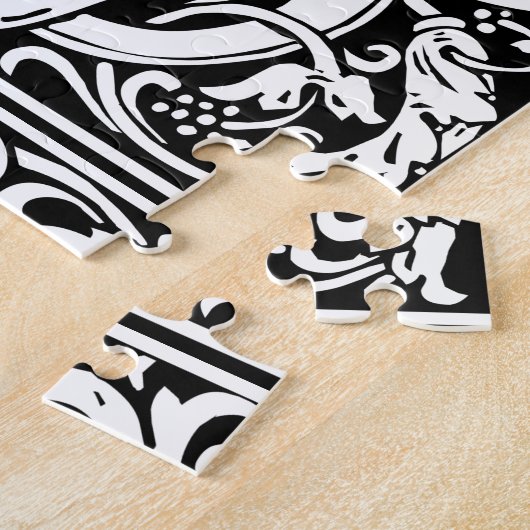 Letter S Medieval Monogram Initiaal Legpuzzel (Zijkant)