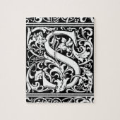 Letter S Medieval Monogram Initiaal Legpuzzel (Verticaal)