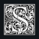 Letter S Medieval Monogram  Initiaal Magneet<br><div class="desc">Dit initiaal S maakt deel uit van een volledige reeks initialen van de bovenste hoesje William Morris geïnspireerde typografie. De zwarte en witte letters zijn zeer decoratief, gestileerd na de fancy typografie van de middeleeuwen. Cute en trendy, dit is een microgram S - letter S- swirly S. Pas dit monogram...</div>