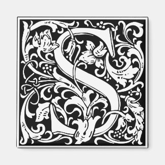 Letter S Medieval Monogram Initiaal Magneet