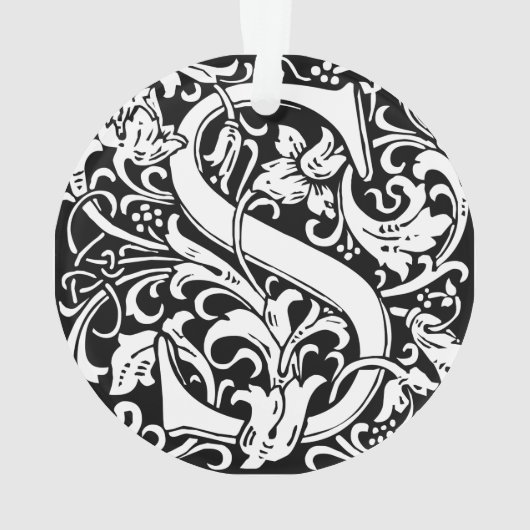 Letter S Medieval Monogram Initiaal Ornament (achterkant)