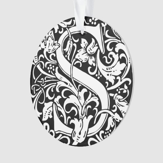 Letter S Medieval Monogram  Initiaal Ornament (voorkant)