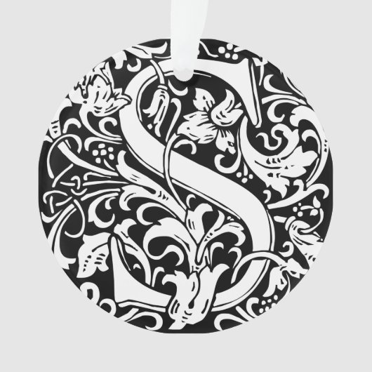 Letter S Medieval Monogram  Initiaal Ornament (voorkant)