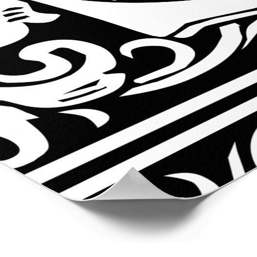 Letter S Medieval Monogram  Initiaal Poster (Hoek)