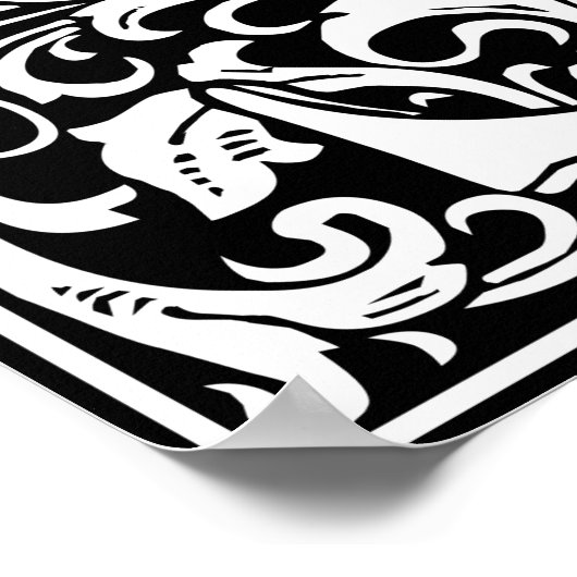 Letter S Medieval Monogram  Initiaal Poster (Hoek)