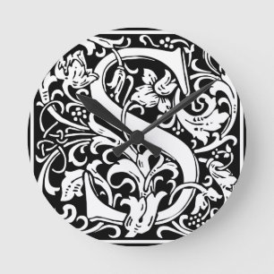 Letter S Medieval Monogram Initiaal Ronde Klok