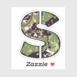 Letter S met militair camouflage Textuur Sticker