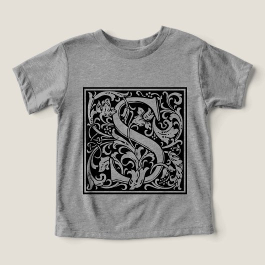 Letter S Middeleeuwse Monogram Art Nouveau (Design voorkant)