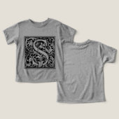 Letter S Middeleeuwse Monogram Art Nouveau (Ontwerp Voorkant & Achterkant)