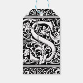 Letter S Middeleeuwse Monogram Art Nouveau Cadeaulabel (Voorkant)