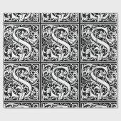 Letter S Middeleeuwse Monogram Art Nouveau Cadeaupapier (Vlak)