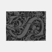 Letter S Middeleeuwse Monogram Art Nouveau Fleece Deken (Voorkant (Horizontaal))