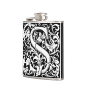 Letter S Middeleeuwse Monogram Art Nouveau Heupfles (Links)