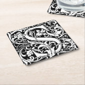 Letter S Middeleeuwse Monogram Art Nouveau Kartonnen Onderzetters (Schuin)