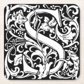 Letter S Middeleeuwse Monogram Art Nouveau Kartonnen Onderzetters (Voorkant)